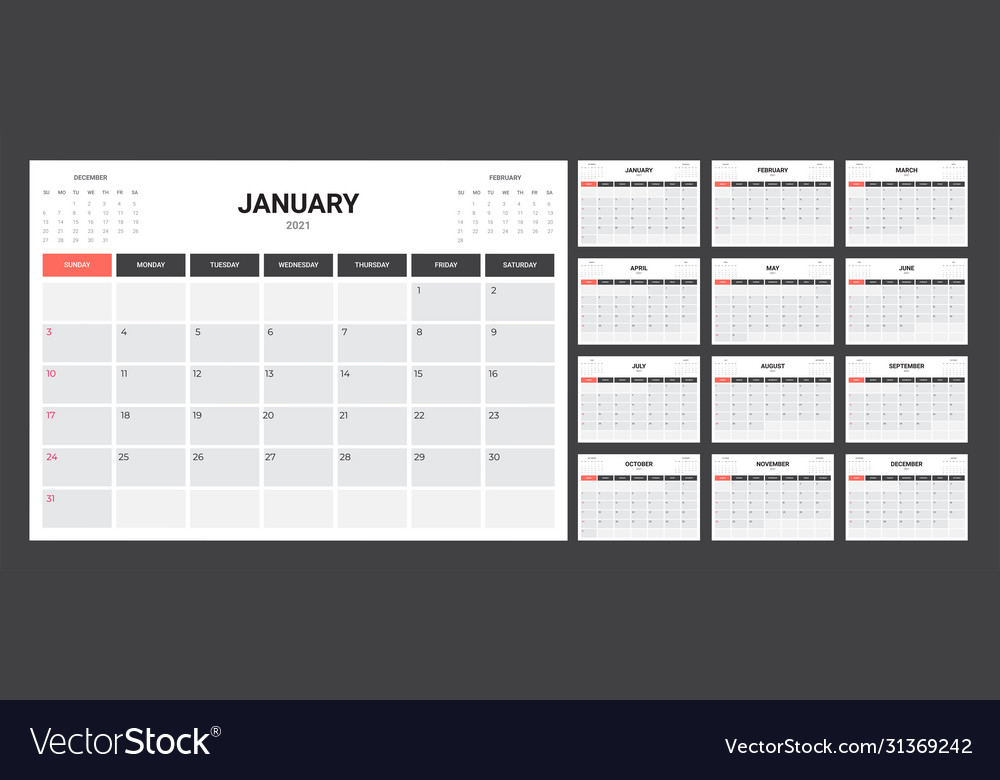 2020 calendar - template mock up vector image 2020 calendar - template mock up