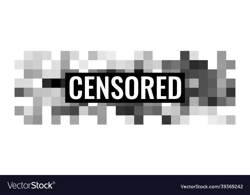 Censored pixel sign flat style design