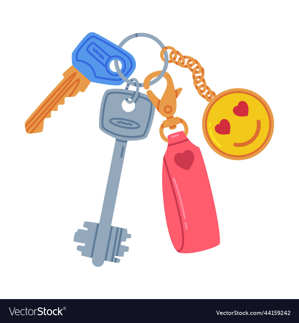 Colorful Keyring with Charm