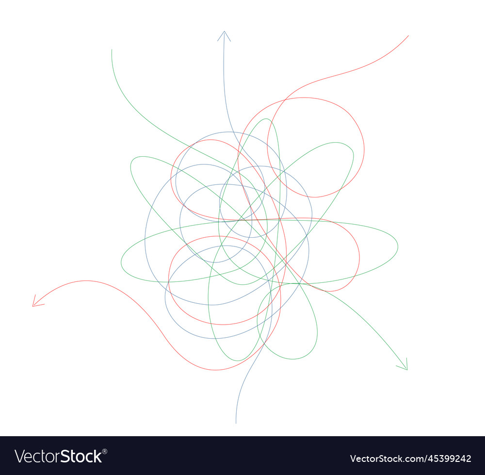Confusing difficult arrows tangle scribbles Vector Image Confusing difficult arrows tangle scribbles