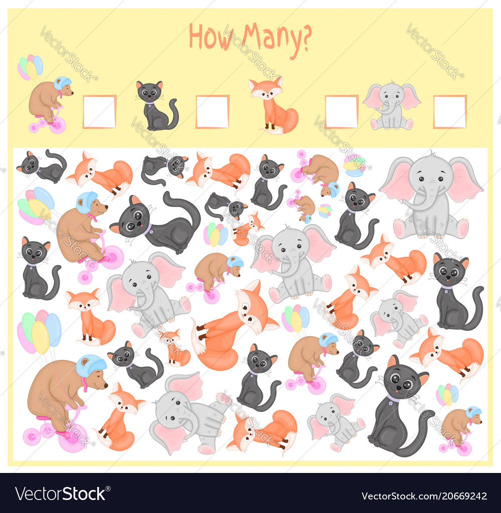 Counting game for preschool children Royalty Free Vector