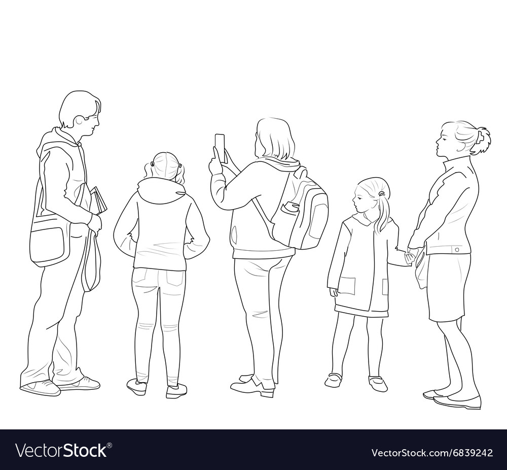 Drawing People Standing Royalty Free Vector Image