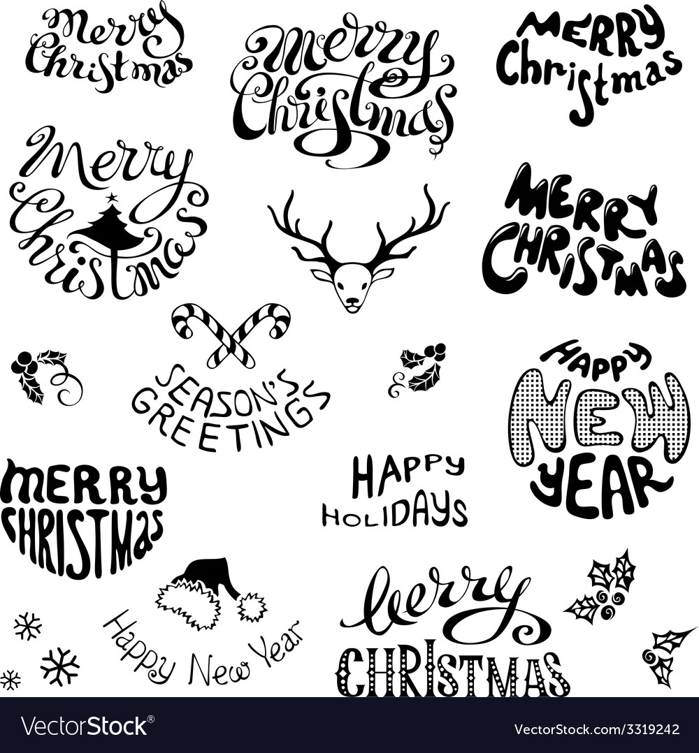 Festive Christmas Lettering & Icons