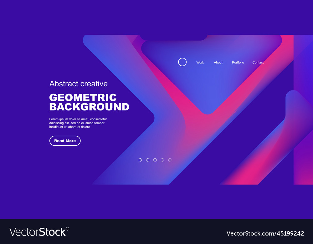 Fluid gradient triangles landing page background vector image Fluid gradient triangles landing page background