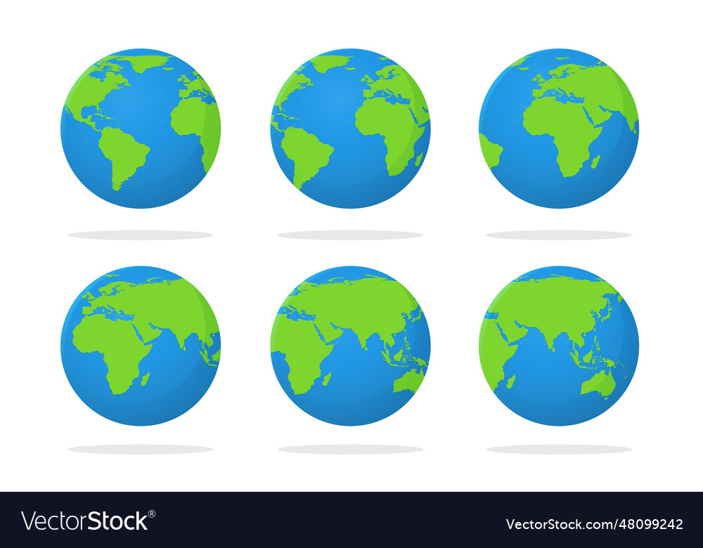 Globe and a flat world map that is moving Vector Image