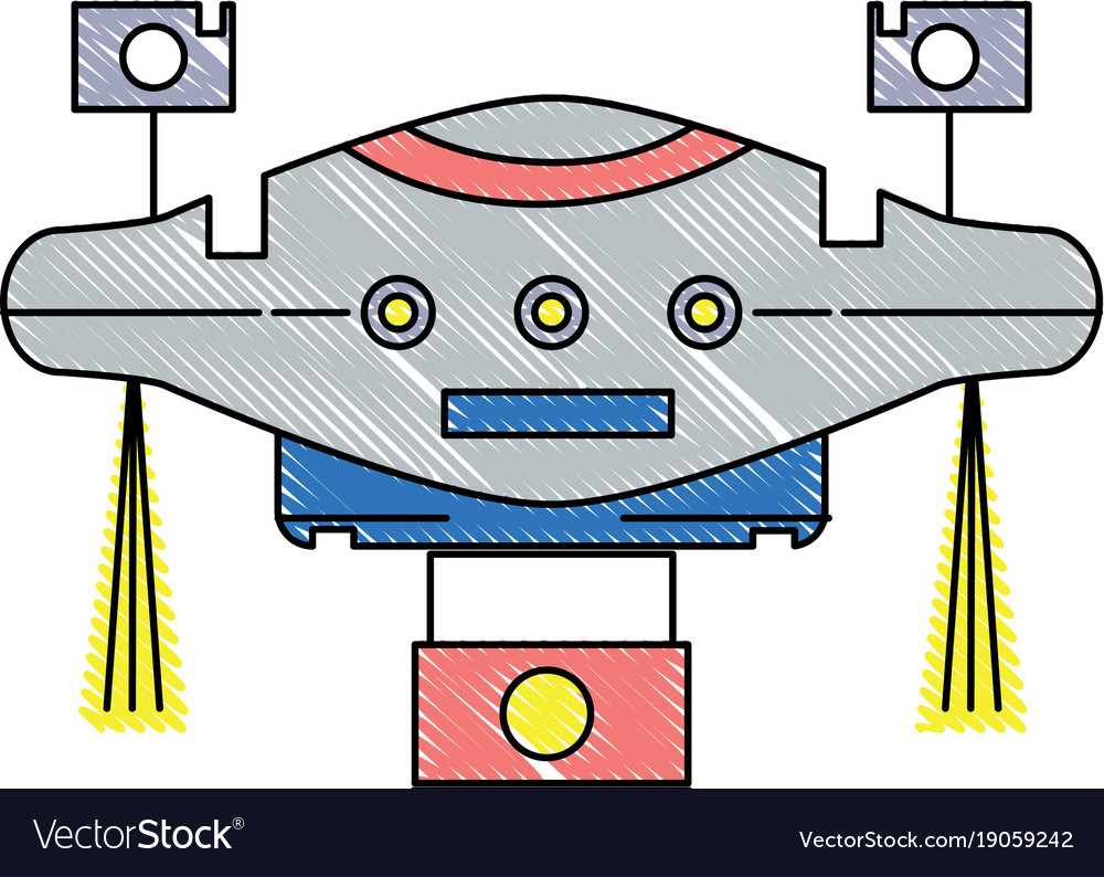 Grated technology drone with propeller and digital