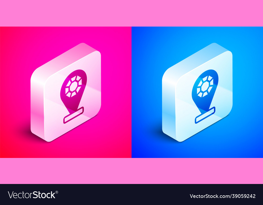 Isometric front facade building jewelry store icon vector image Isometric front facade building jewelry store icon