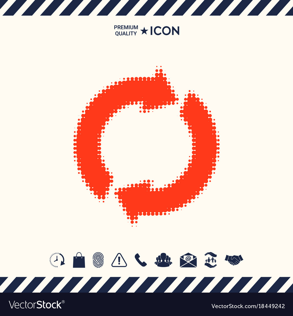Reset button reload arrows - halftone logo