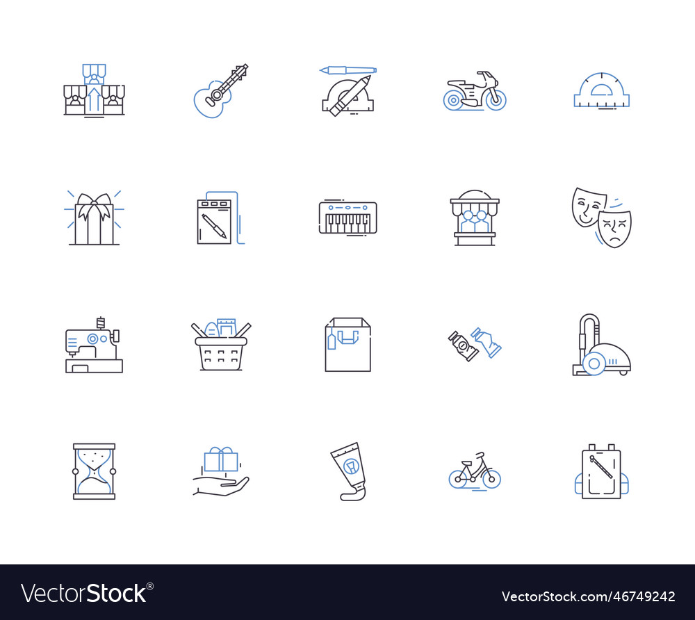 Retailer outline icons collection merchant Vector Image