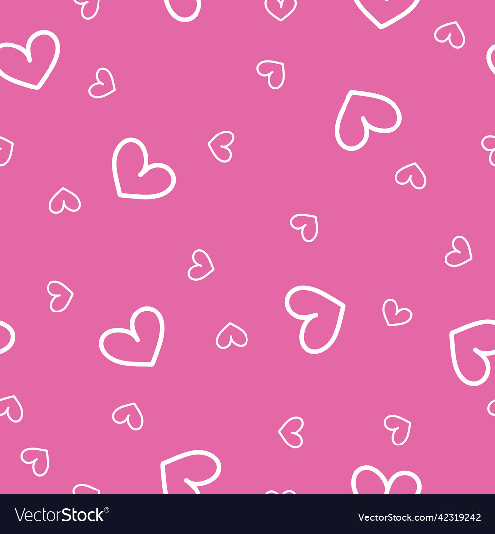 Seamless abstract pattern with contoured hearts