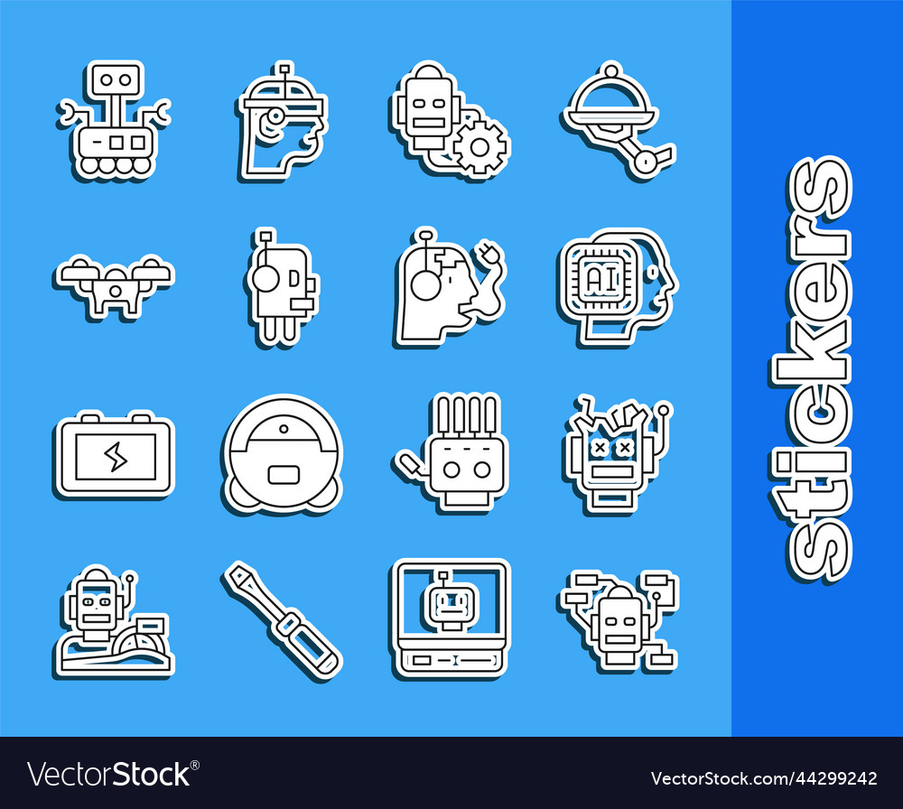 Set line robot broken humanoid setting