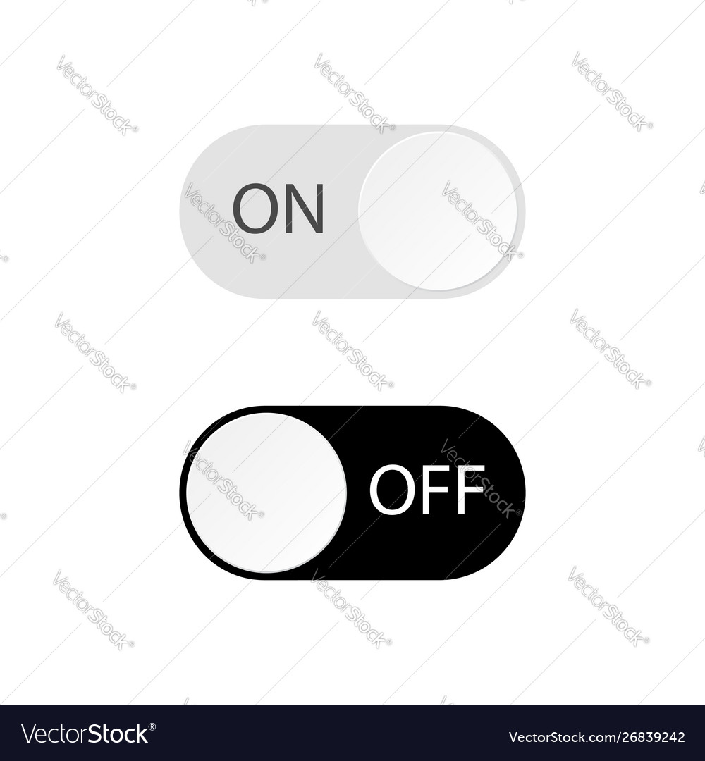 Set on and off toggle switch buttonsblack vector image Set on and off toggle switch buttonsblack