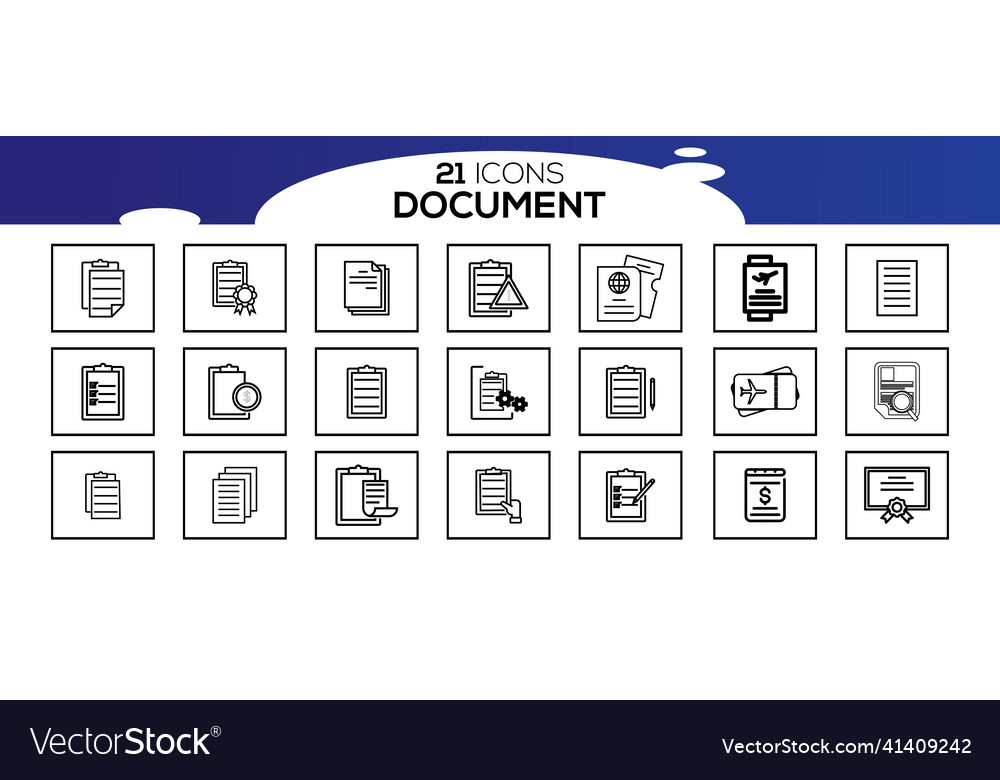 Simple set of document line icon