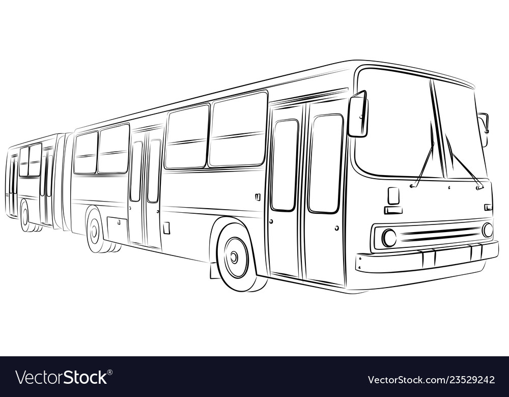 Sketch of big bus Royalty Free Vector Image - VectorStock