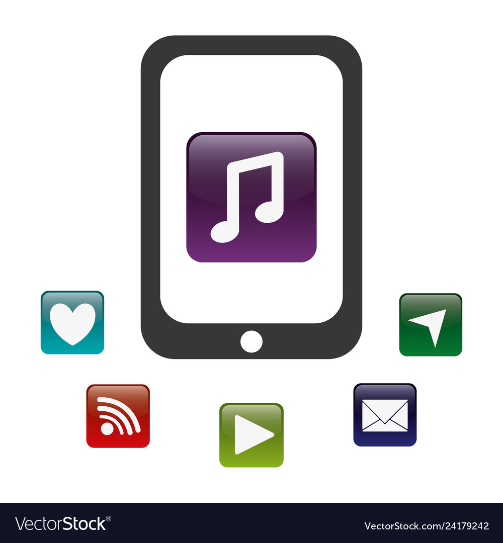 Tablet with applications menu vector image Tablet with applications menu