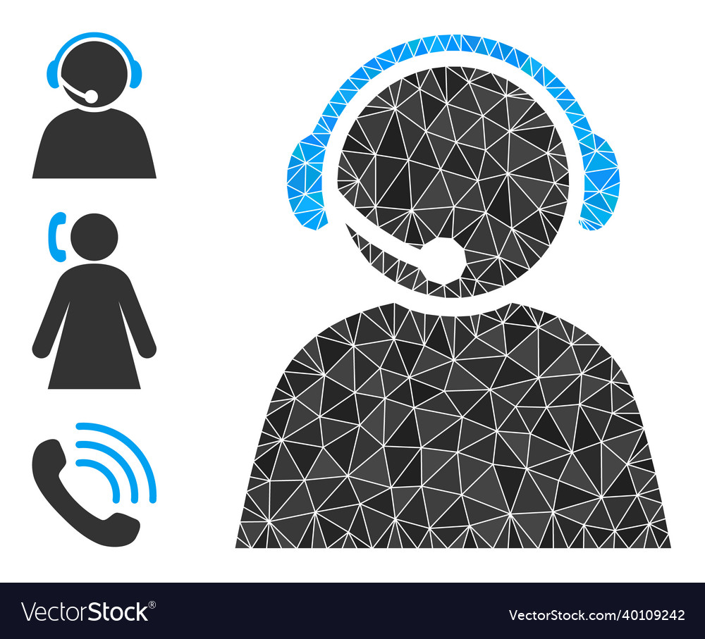 Triangle filled call center operator icon