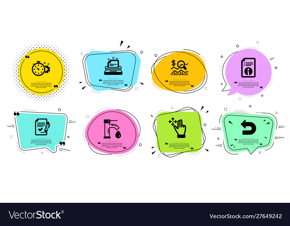Undo check investment and move gesture icons set Vector Image Undo check investment and move gesture icons set