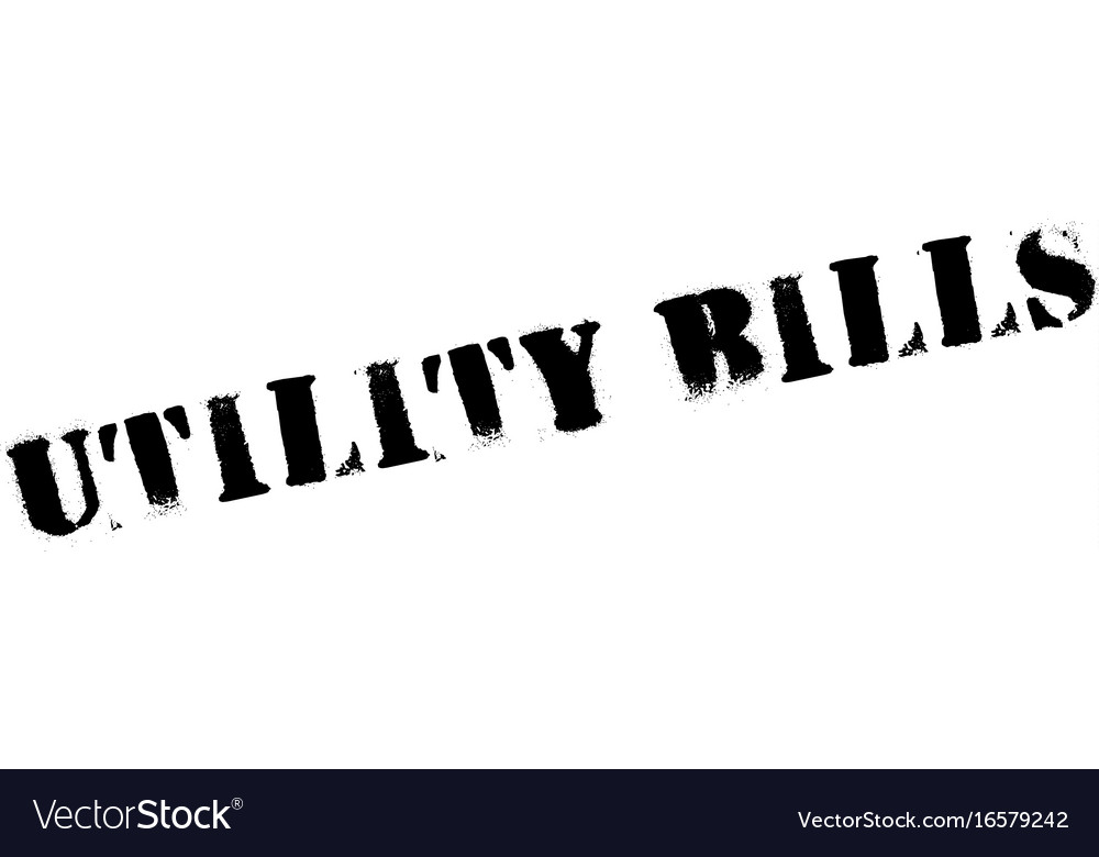 Utility bills rubber stamp