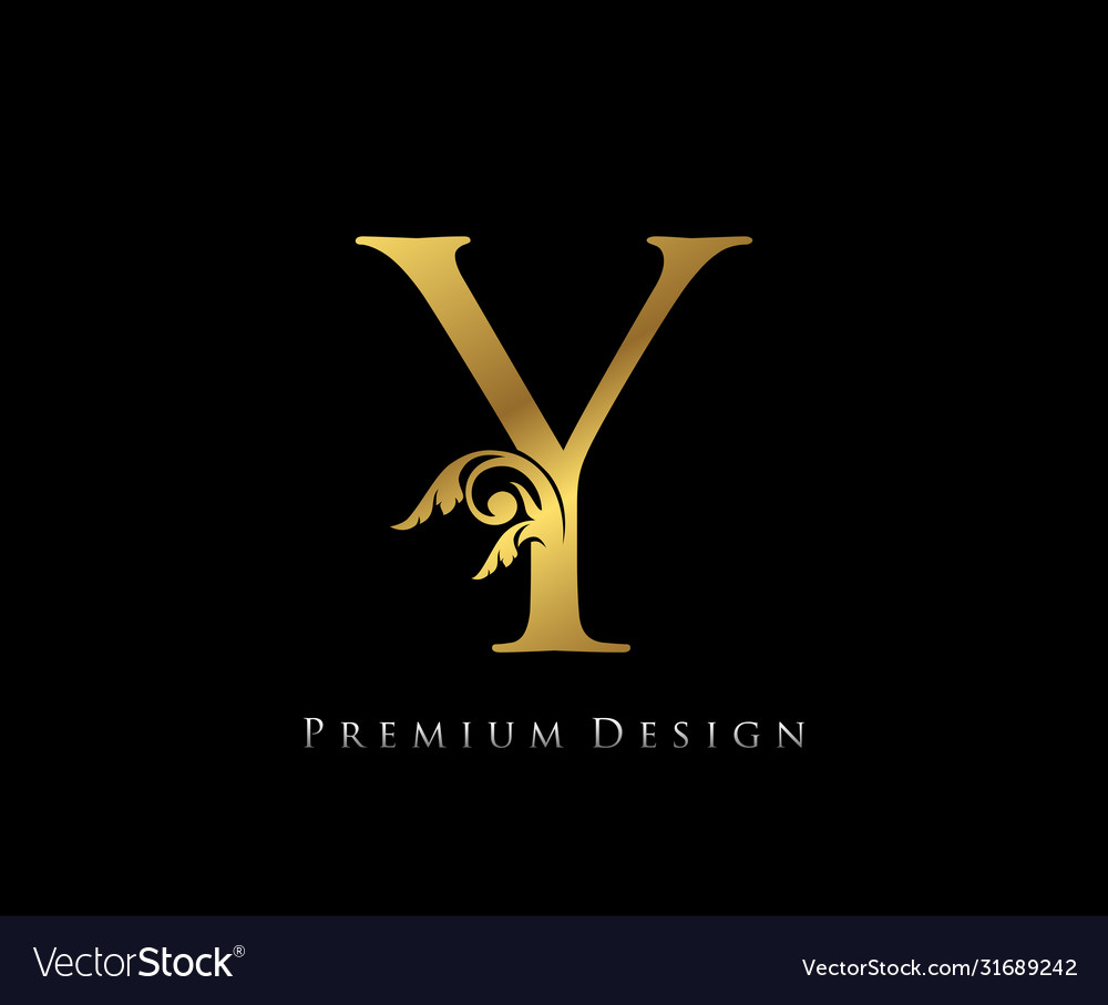 Y letter luxury gold design graceful style