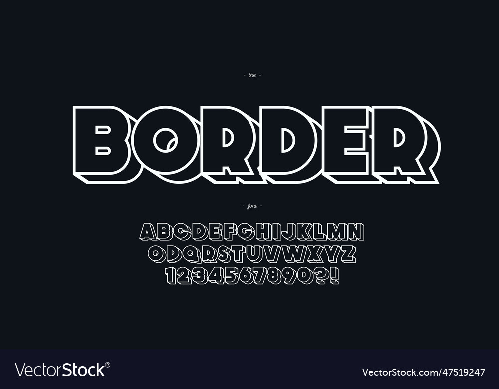 Border font 3d line style
