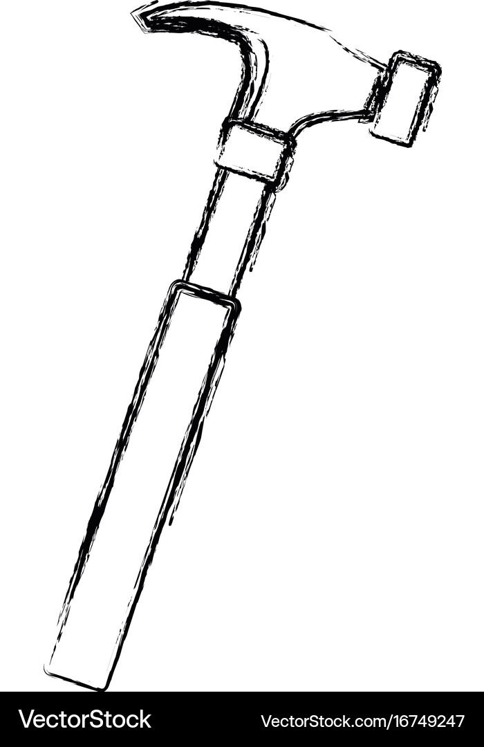 Carpenter hammer tool construction element Vector Image
