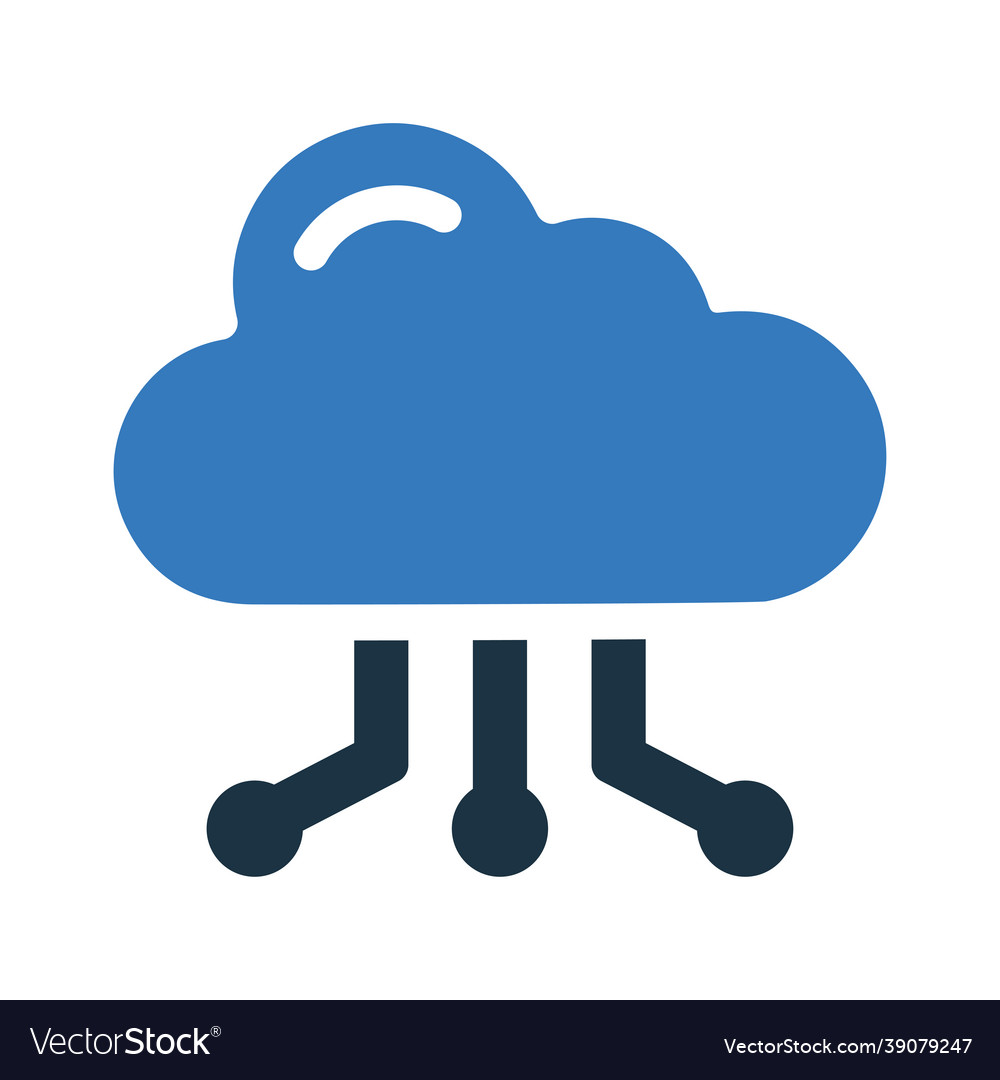 Cloud network sharing icon simple editable design