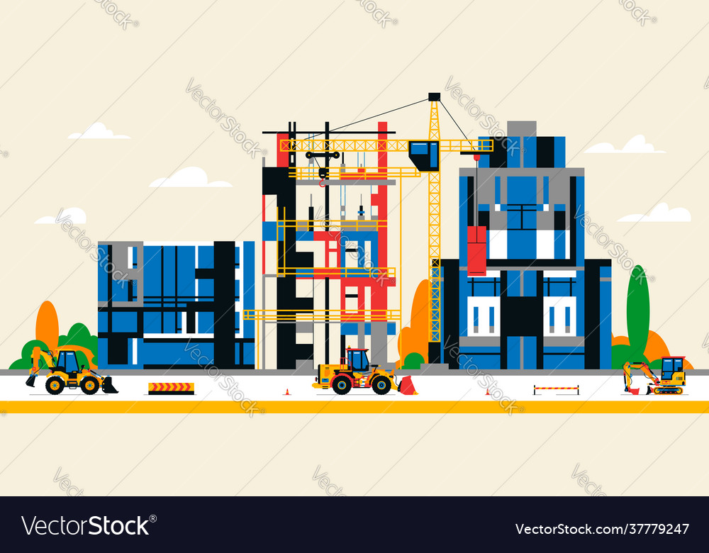 construction-site-in-city-between-royalty-free-vector-image