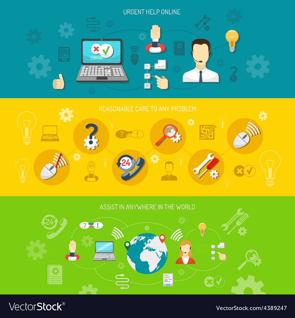 Design Support Banner Horizontal Royalty Free Vector Image
