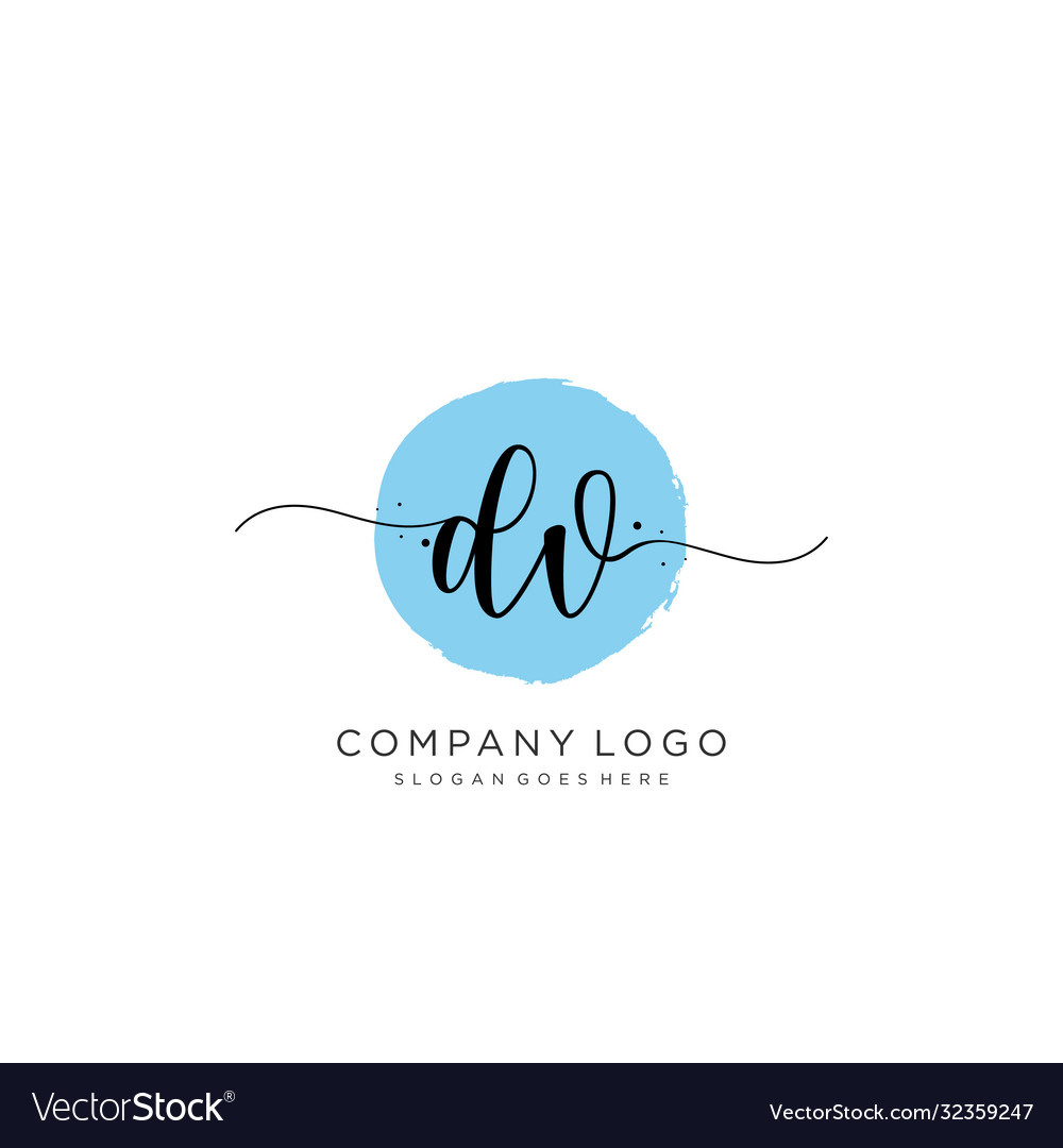 Dv initial handwriting logo design