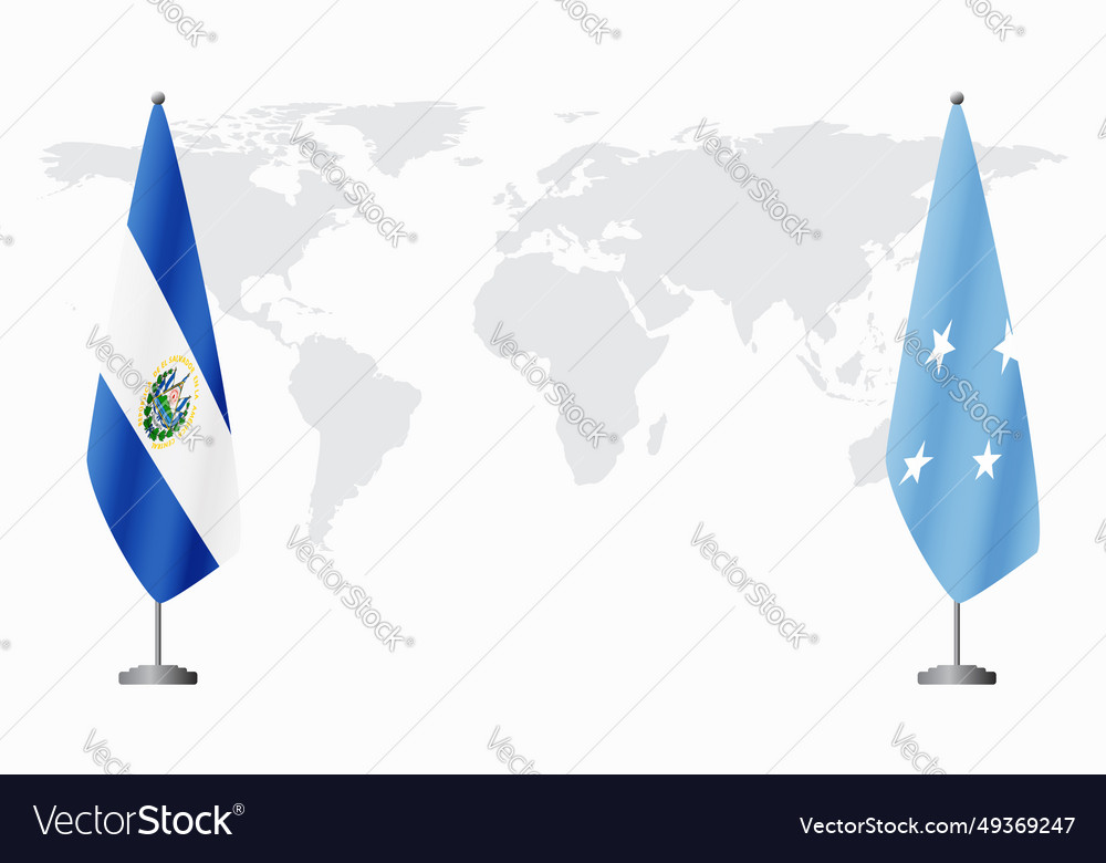 El salvador and micronesia flags for official