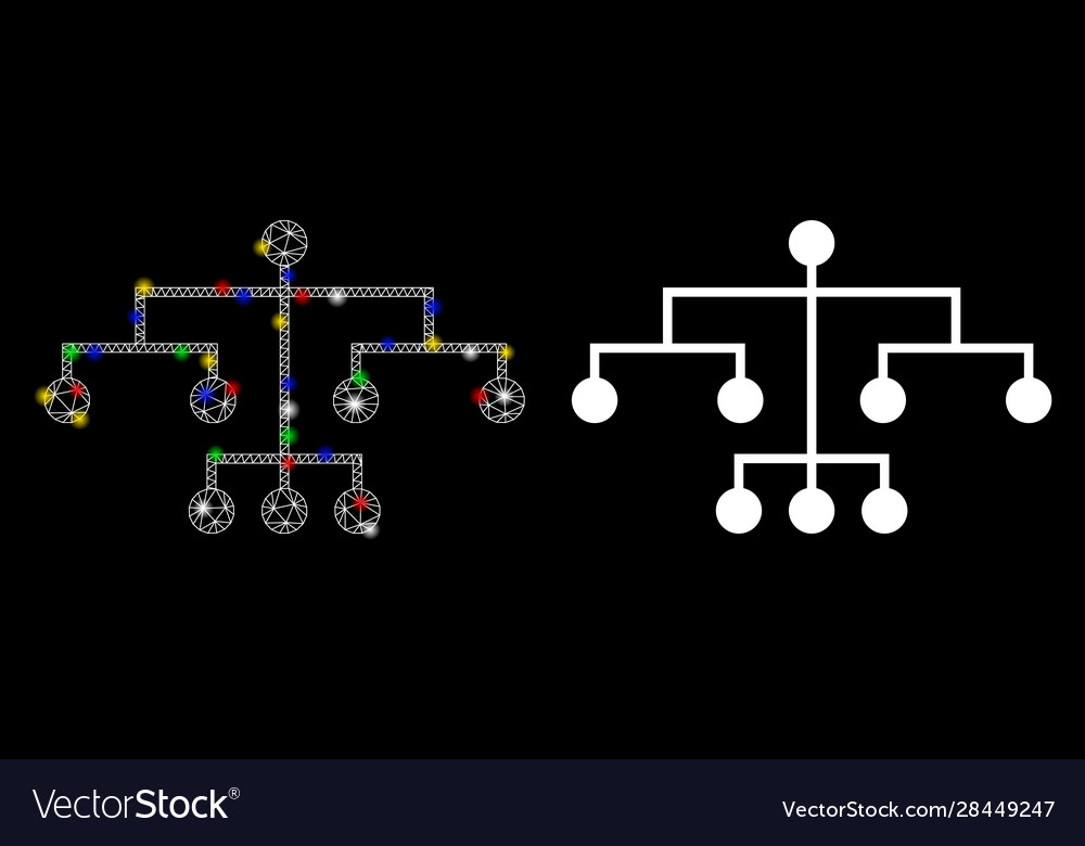 Flare mesh 2d script tree icon with spots vector image Flare mesh 2d script tree icon with spots