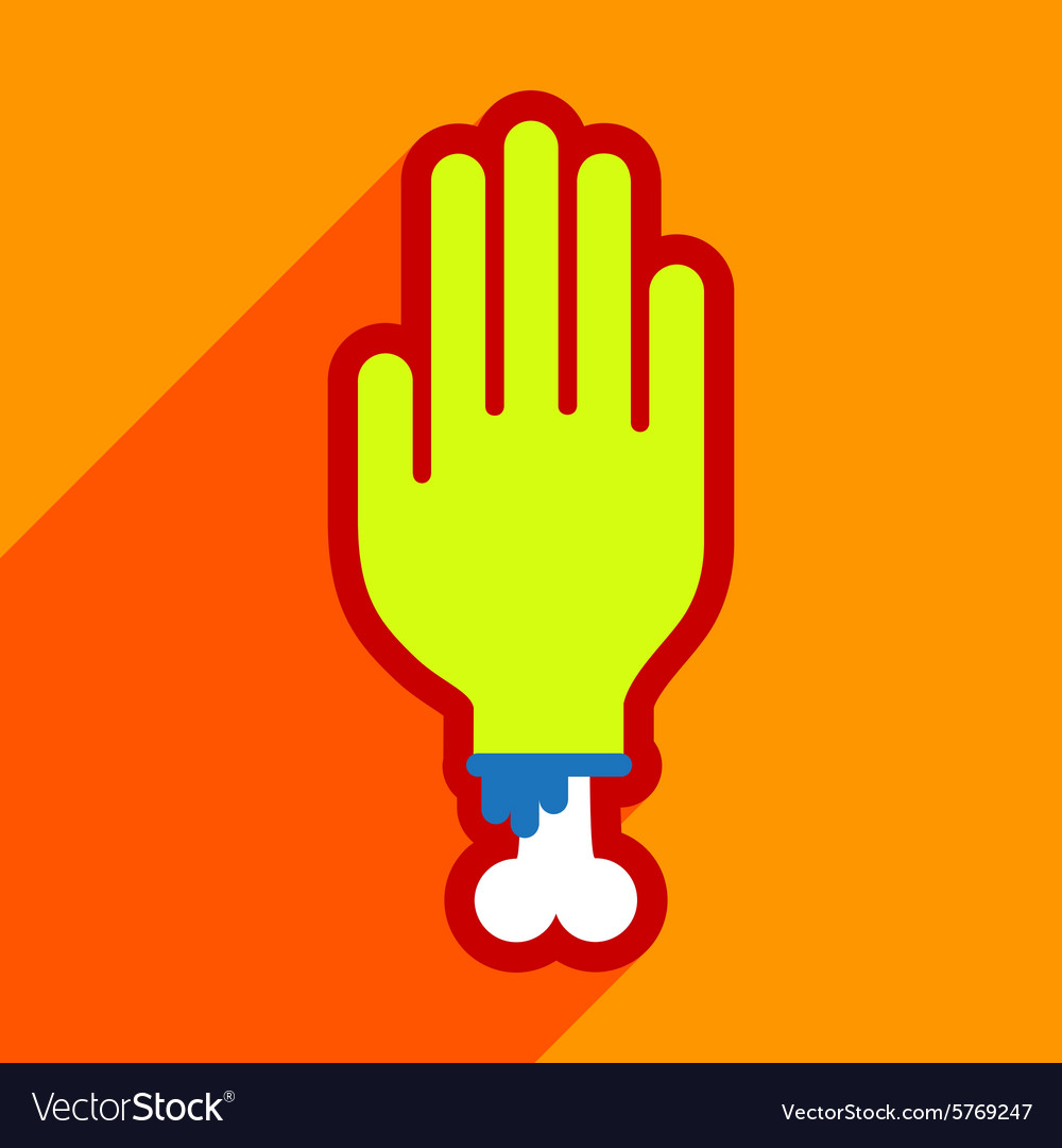Flat with shadow icon and mobile application hand