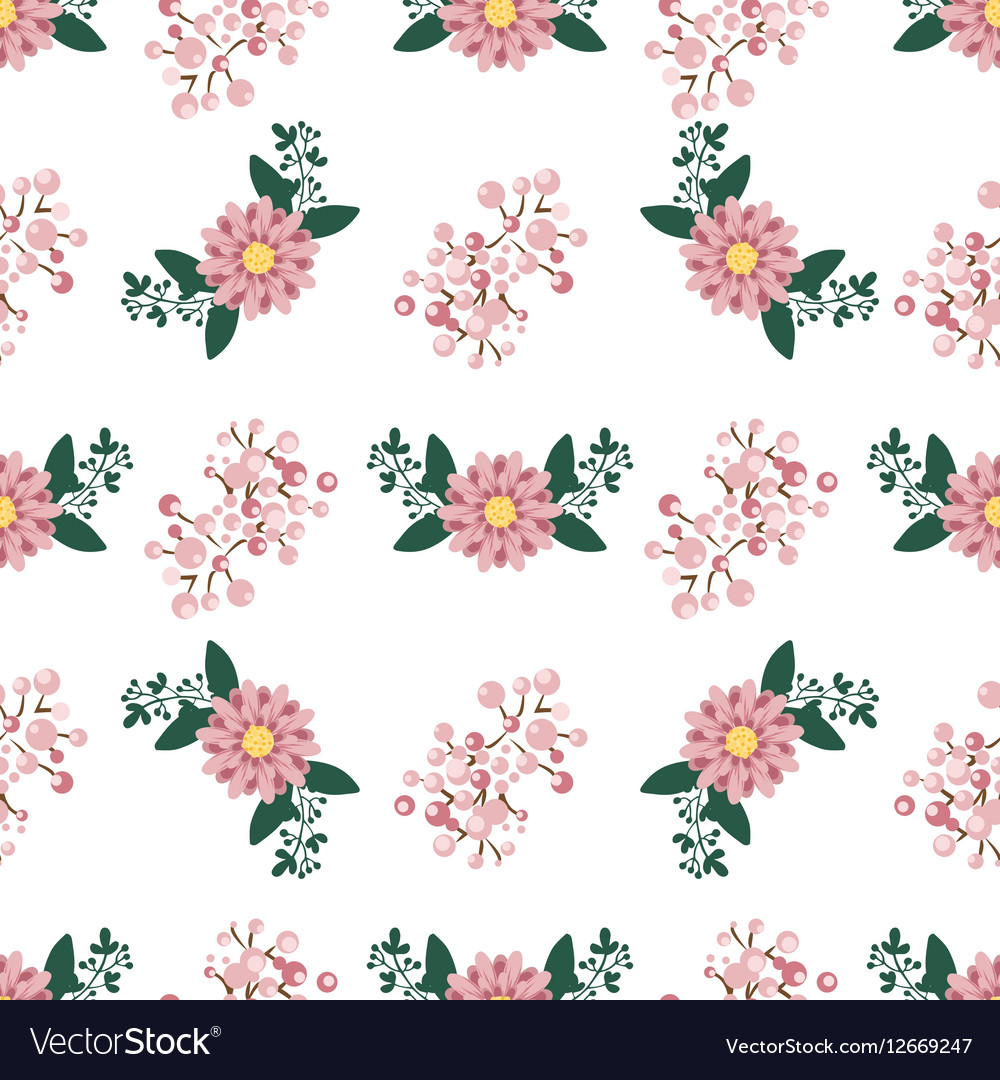 Floral wreath seamless pattern