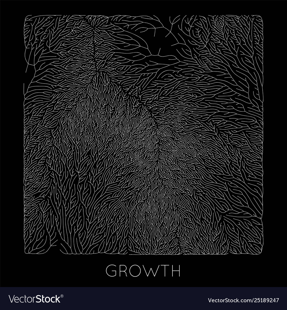 Generative branch growth pattern square vector image Generative branch growth pattern square