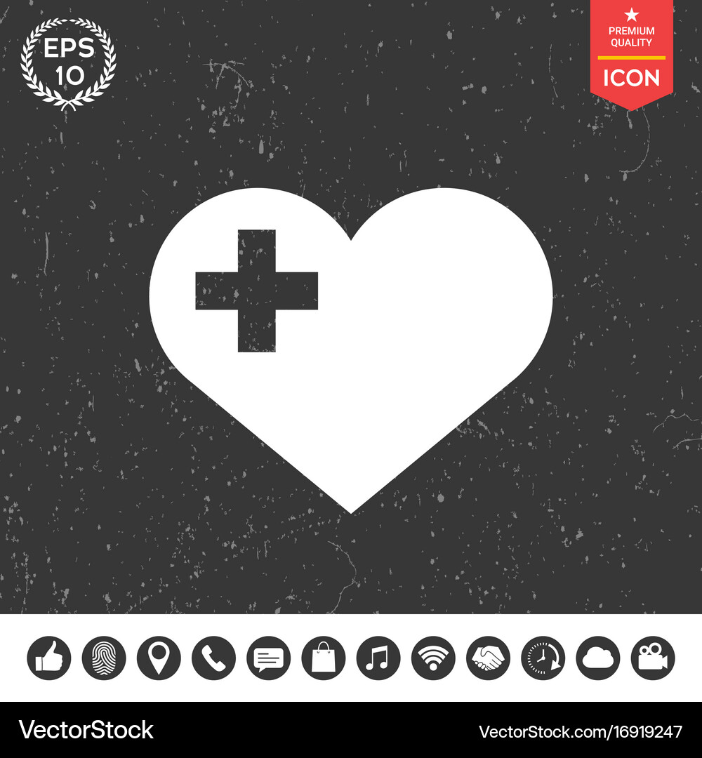 Heart with medical cross Royalty Free Vector Image