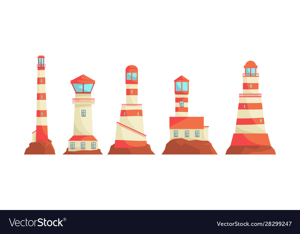 Lighthouse structures set nautical