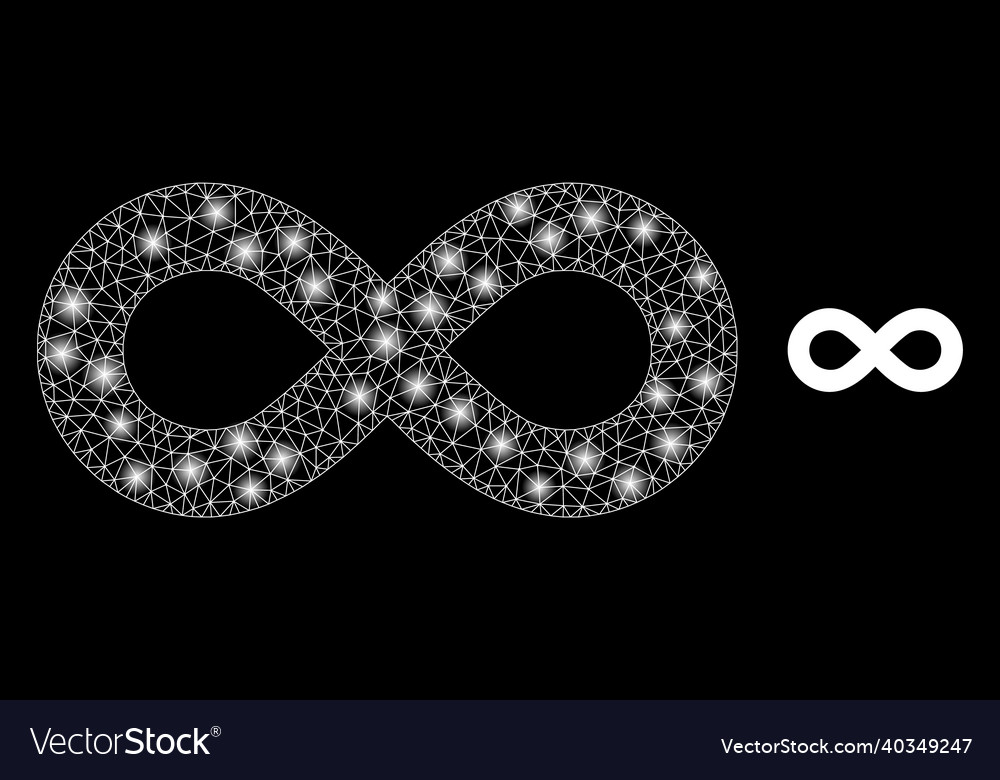 Mesh net infinity with glowing network vector image Mesh net infinity with glowing network