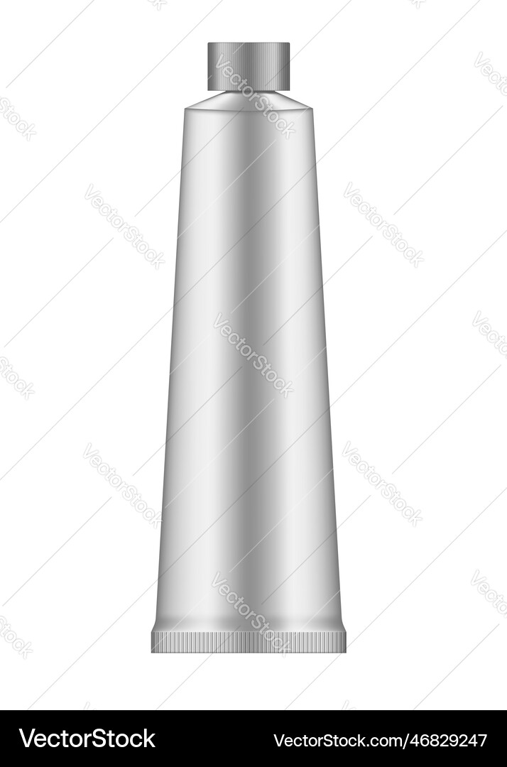 Metal squeeze tube packaging realistic mockup Vector Image