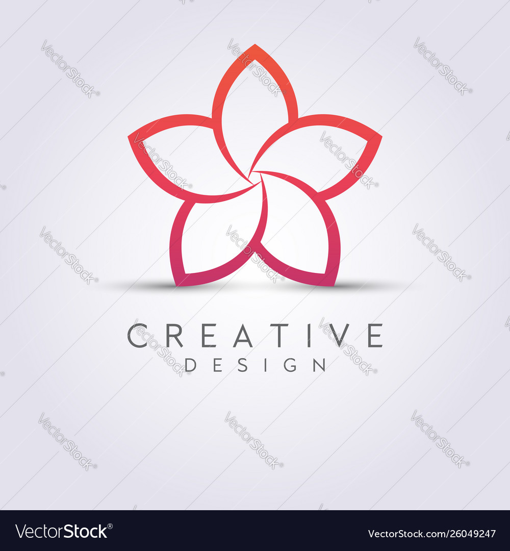 Modern abstract star flower design leaf logos