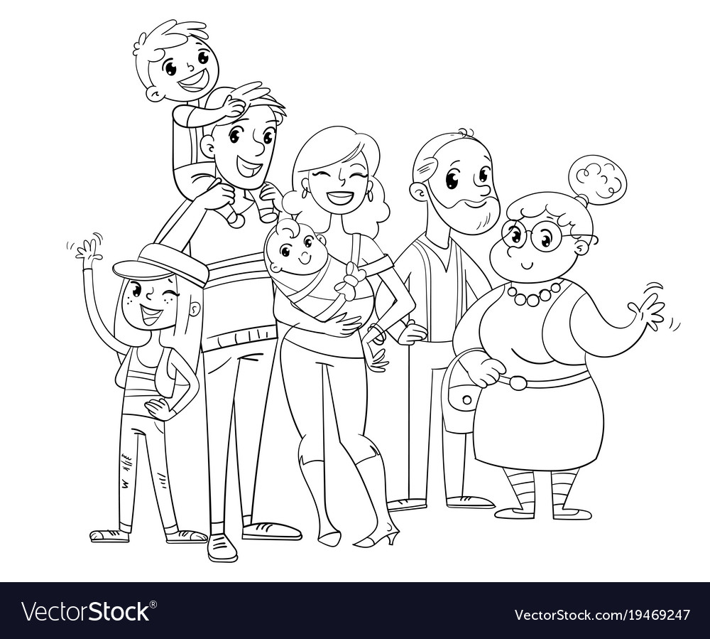 big family coloring pages