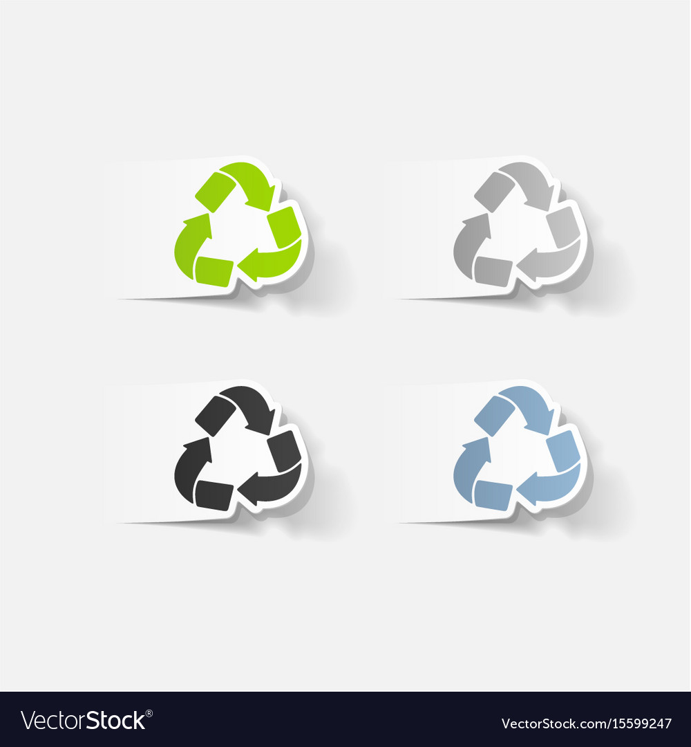 Realistic design element recycle sign