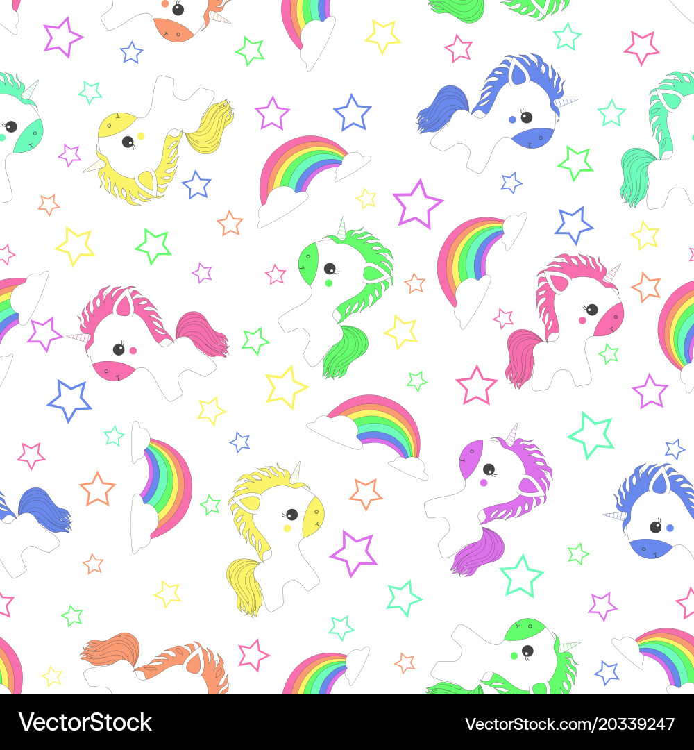 Seamless pattern with unicorns Royalty Free Vector Image