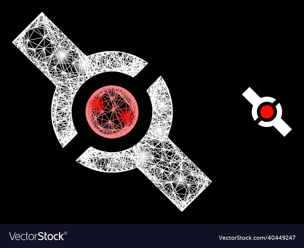Shining network mesh connector with lightspots vector image Shining network mesh connector with lightspots