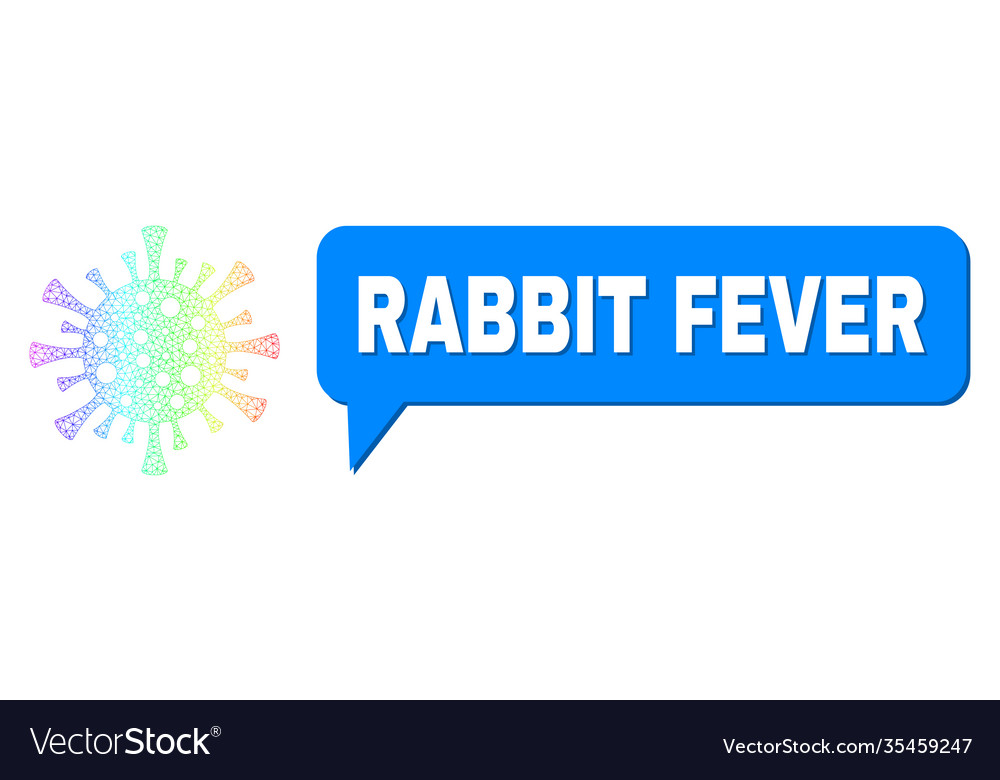 Spectral net gradient corona virus icon and rabbit vector image Spectral net gradient corona virus icon and rabbit
