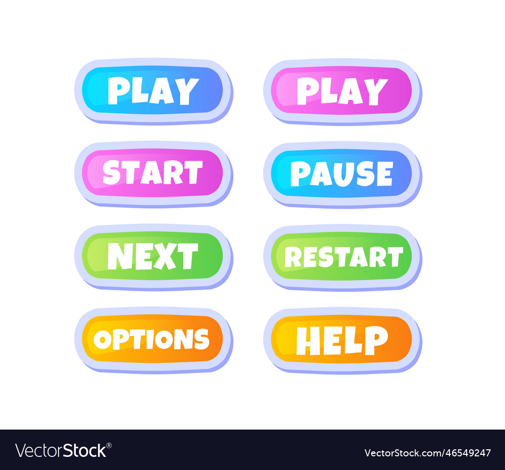 Ui menu set for game royalty free vector image