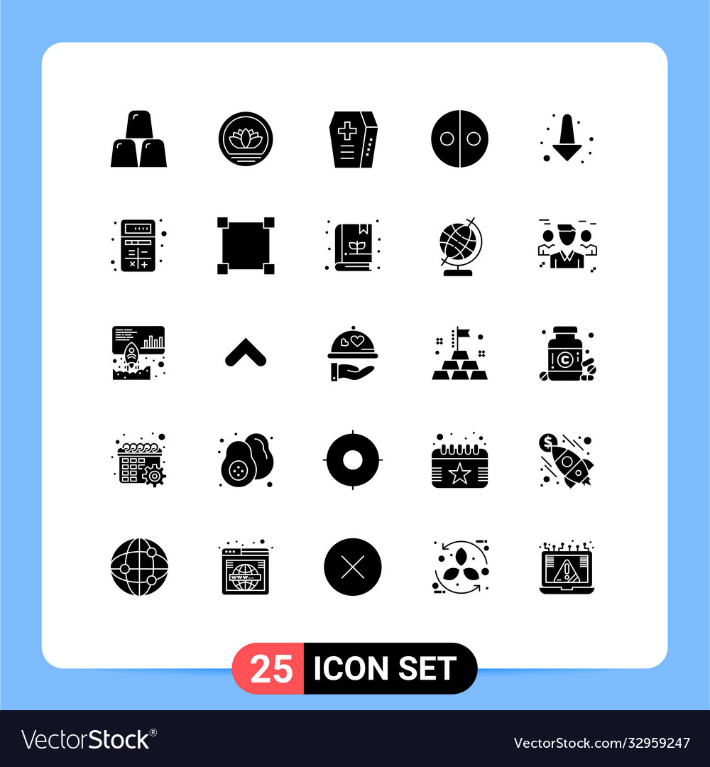 User interface pack 25 basic solid glyphs