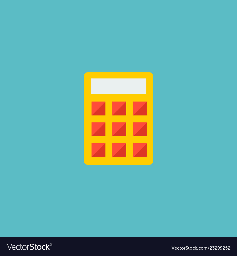 Calculate icon flat element vector image Calculate icon flat element
