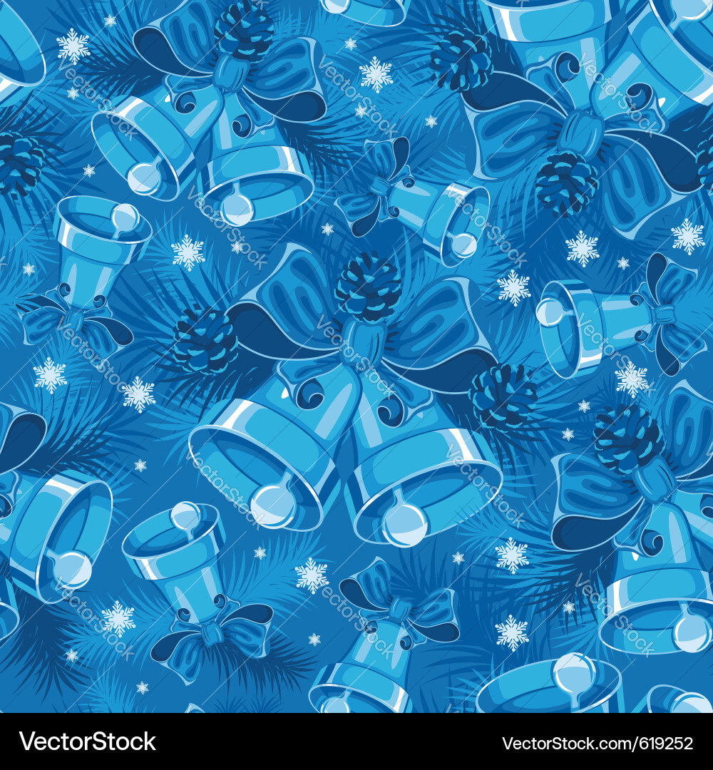 Christmas bells seamless pattern Royalty Free Vector Image