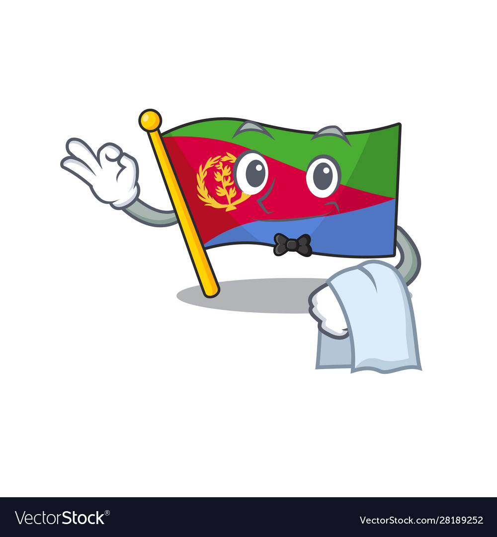 Flag eritrea character on a stylized waiter look