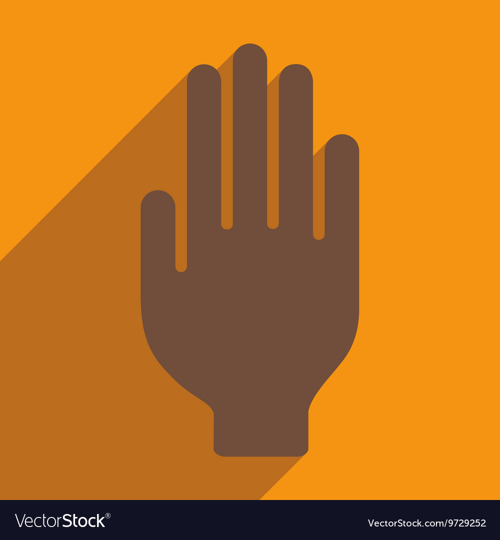 Flat with shadow icon and mobile application hand